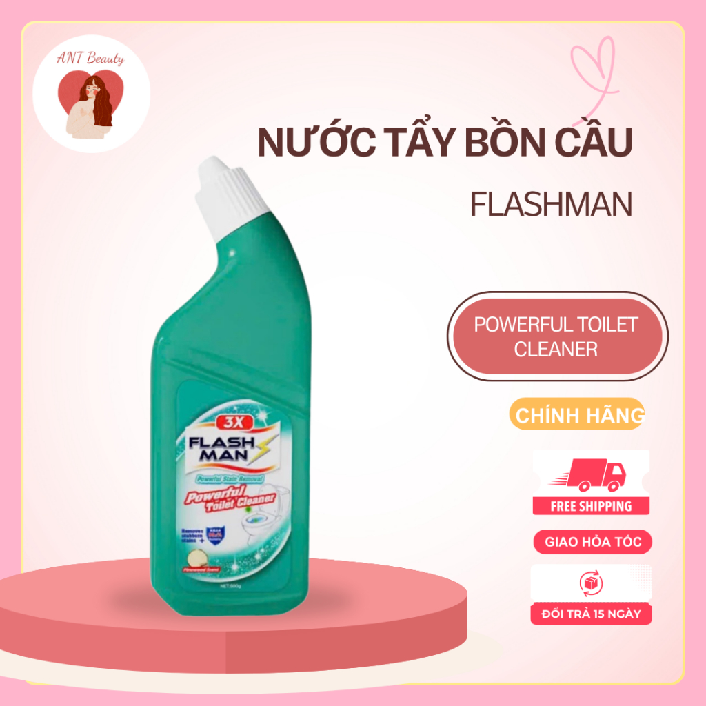 Nước Vệ Sinh Bồn Cầu Flashman 500g – Hỗ Trợ Làm Sạch, Khử Mùi Toilet, Hương Gỗ Thông