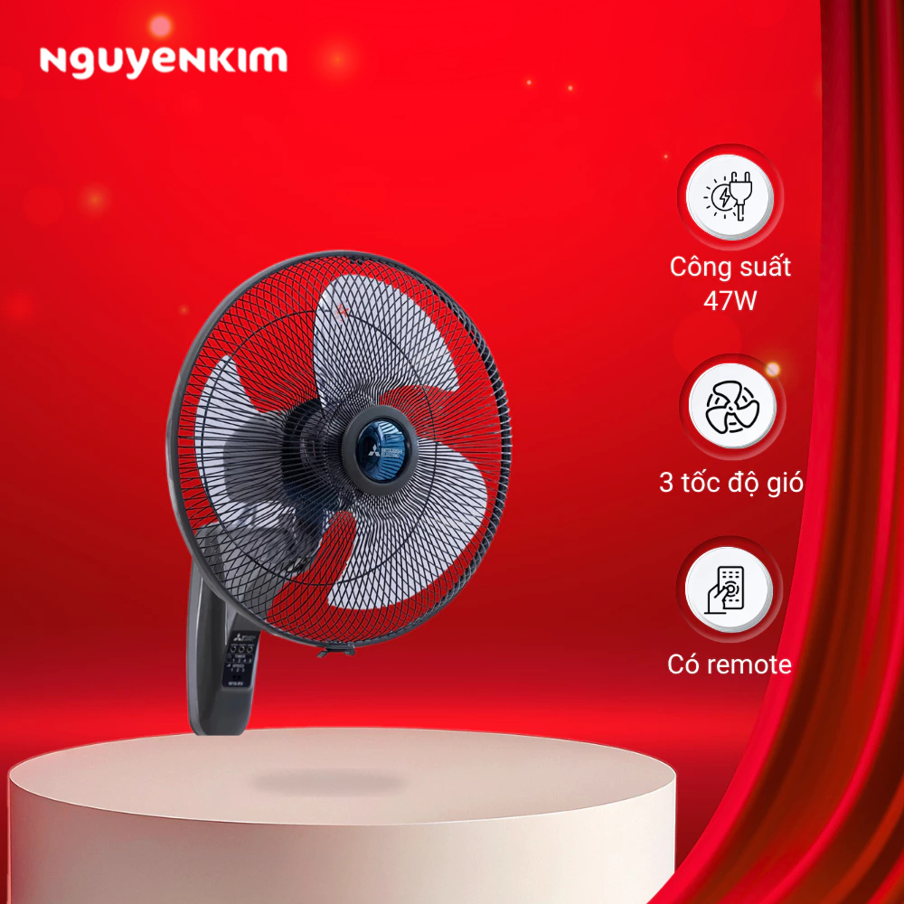 Quạt treo tường Mitsubishi W16-RA CY-GY Xám Đậm