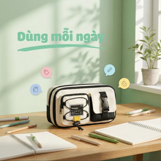 Công suất lớn 9 ngăn bút túi 50-60 bút Thời trang bụi bằng chứng học tập phong cách đơn giản cho học sinh tiểu học