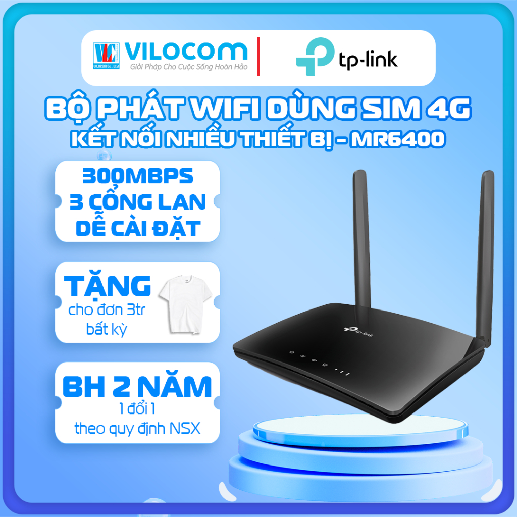 Router phát wifi bằng sim 4G TP LINK TL-MR6400 4G LTE mr6400