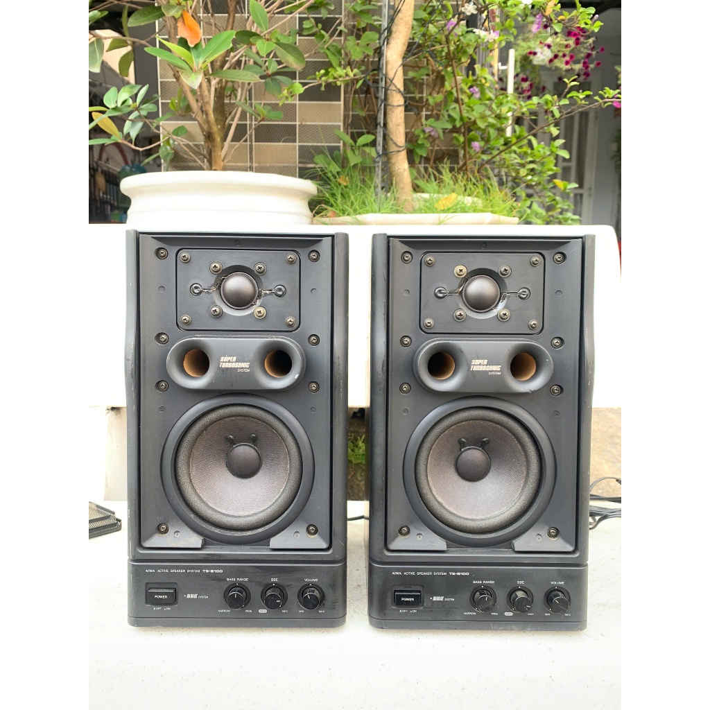 Cặp Loa Liền Công suất AIWA  TS - B100  hát cực tốt tiếng sáng chi tiết( sài điện 110v)  Hàng bãi nh