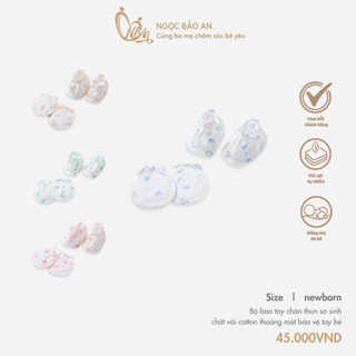 HONEY (0-3M)Set bao tay chân cho bé sơ sinh chất cotton mềm mịn bảo vệ tay bé, thoáng mát không bị ngấn tay bé