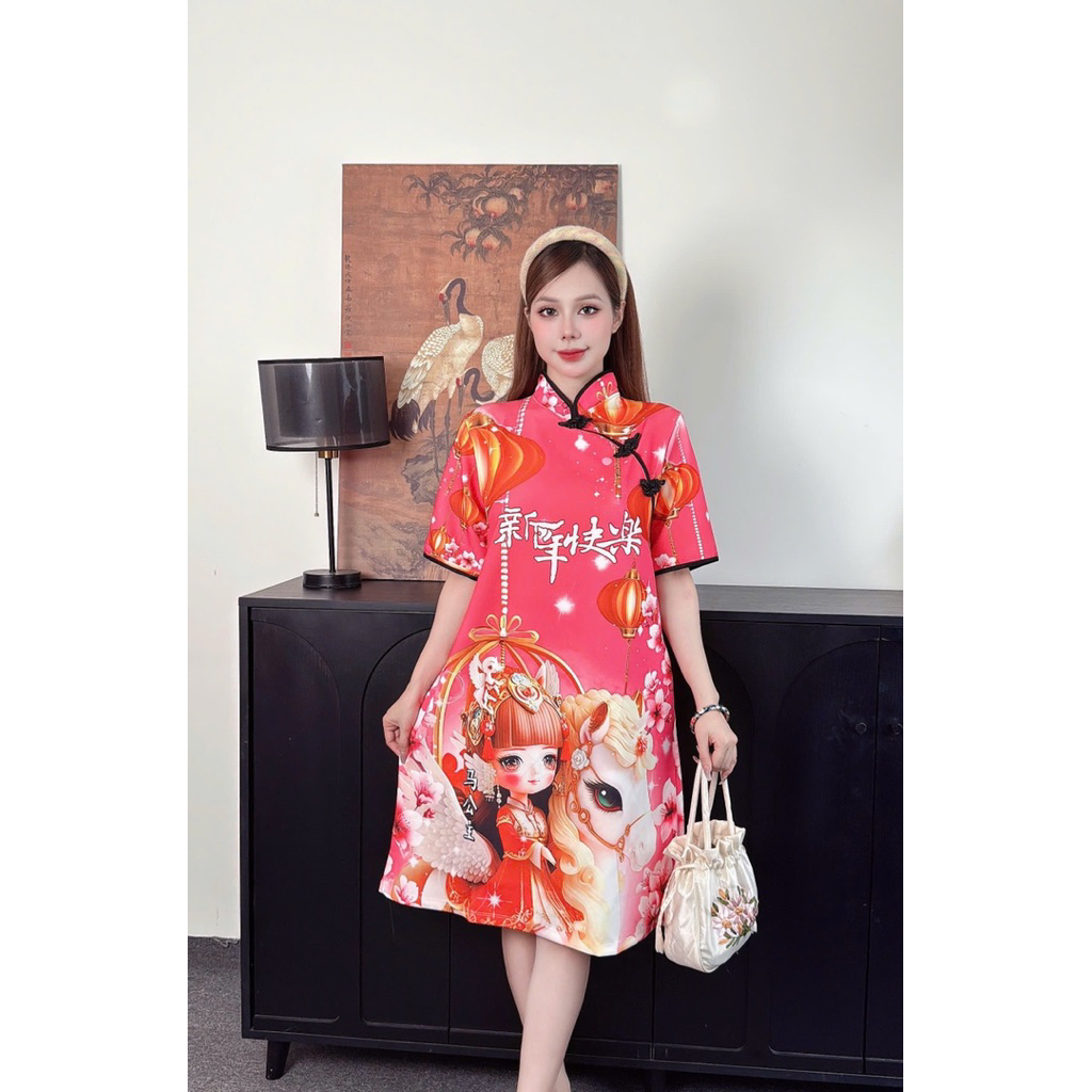 Đầm Sườn Xám Cách Tân 3D