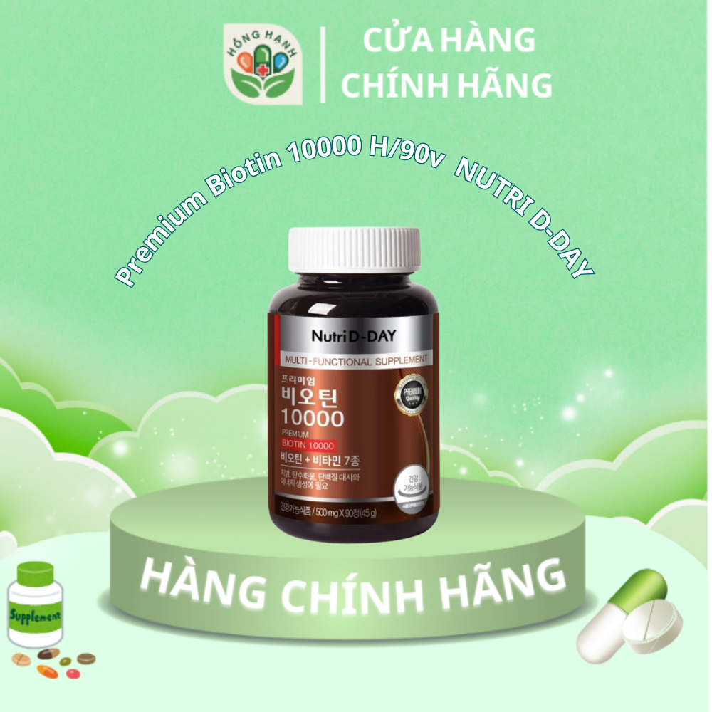 (Chính hãng) Viên Uống Biotin 10000 90 viên của Nutri D-Day nhập khẩu chính ngạch