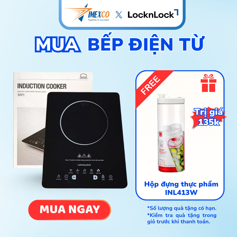 Bếp điện từ LocknLock Induction Cooker 1500W màu đen - EJI311