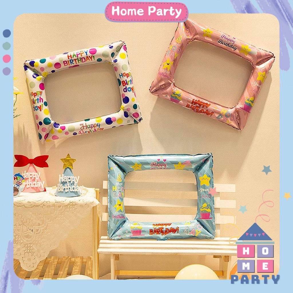 [TPHCM] Bong Bóng Khung Hình, Bóng Khung Ảnh Check In Chụp Hình Selfie, Đạo Cụ Trang Trí Tiệc Sinh N