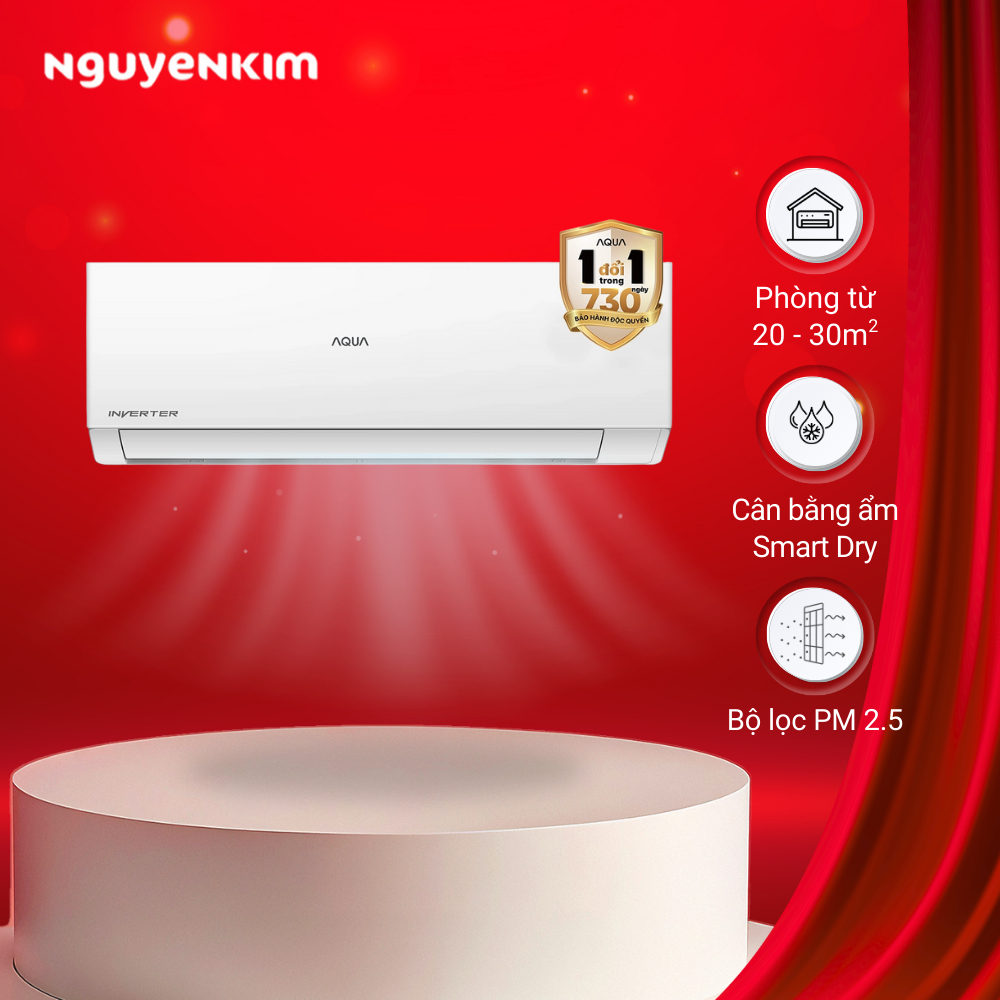 [Lắp đặt 0đ] Máy lạnh/Điều hòa Aqua Inverter 2 HP AQA-RV18QE