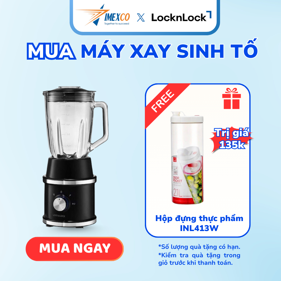 Máy xay sinh tố LocknLock High Speed Blender công suất 600W màu đen - EJM376BLK