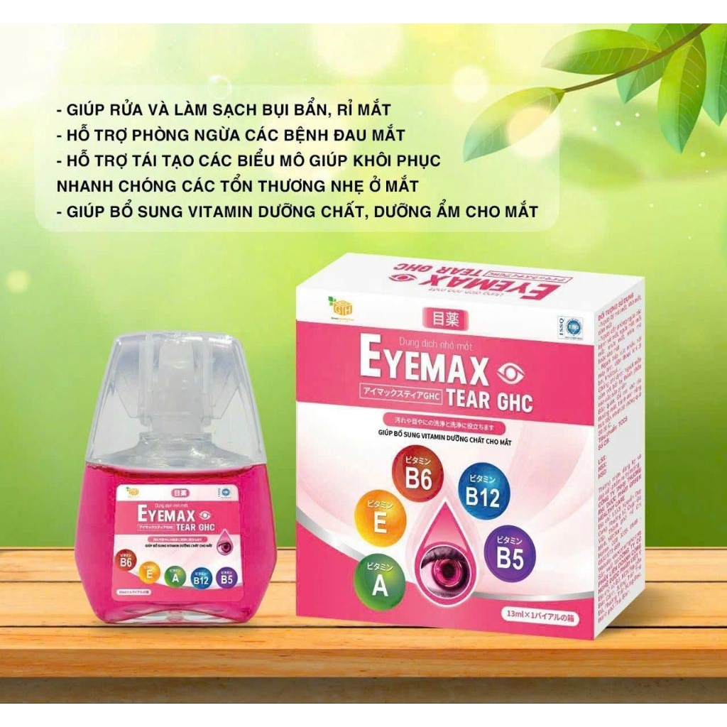 Nhỏ mắt EYEMAX  – dưỡng ẩm, giảm khô mắt, chống mỏi, vitamin bảo vệ mắt, kháng khuẩn 13ml