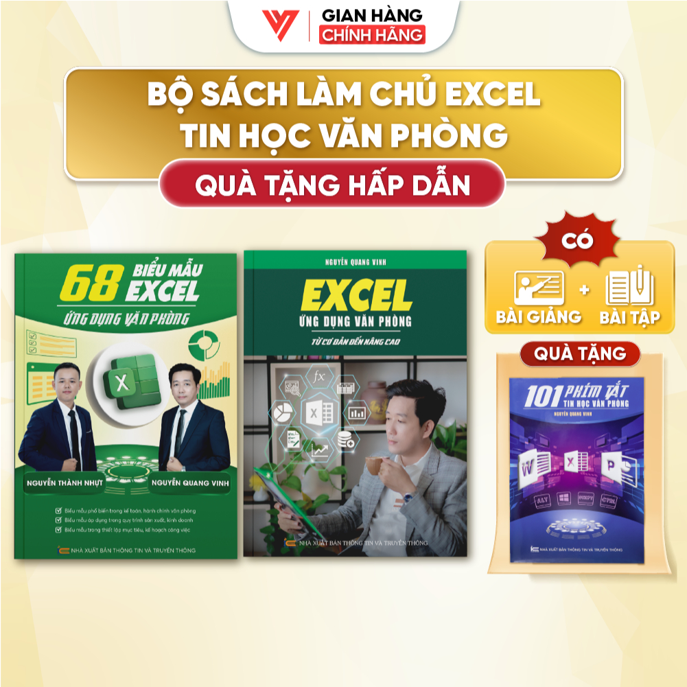 Combo 2 Sách 68 Biểu Mẫu Excel Và Excel Từ Cơ Bản Đến Nâng Cao Ứng Dụng Văn Phòng