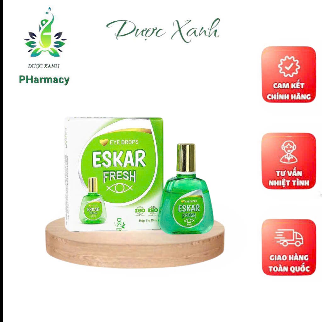 Combo 10 hộp Dung dịch nhỏ mắt Eskar Fresh - Giảm khô mắt ,dưỡng ẩm cho mắt ,dùng cho kính áp tròng