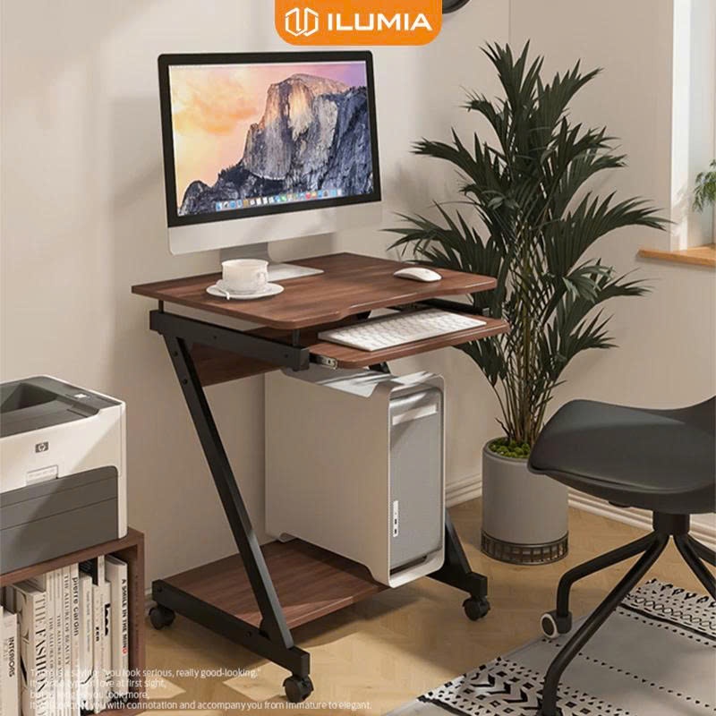 Bàn làm việc bàn học có bánh xe di động thông minh khung sắt hộp chắc chắn thương hiệu ILUMIA - GM22