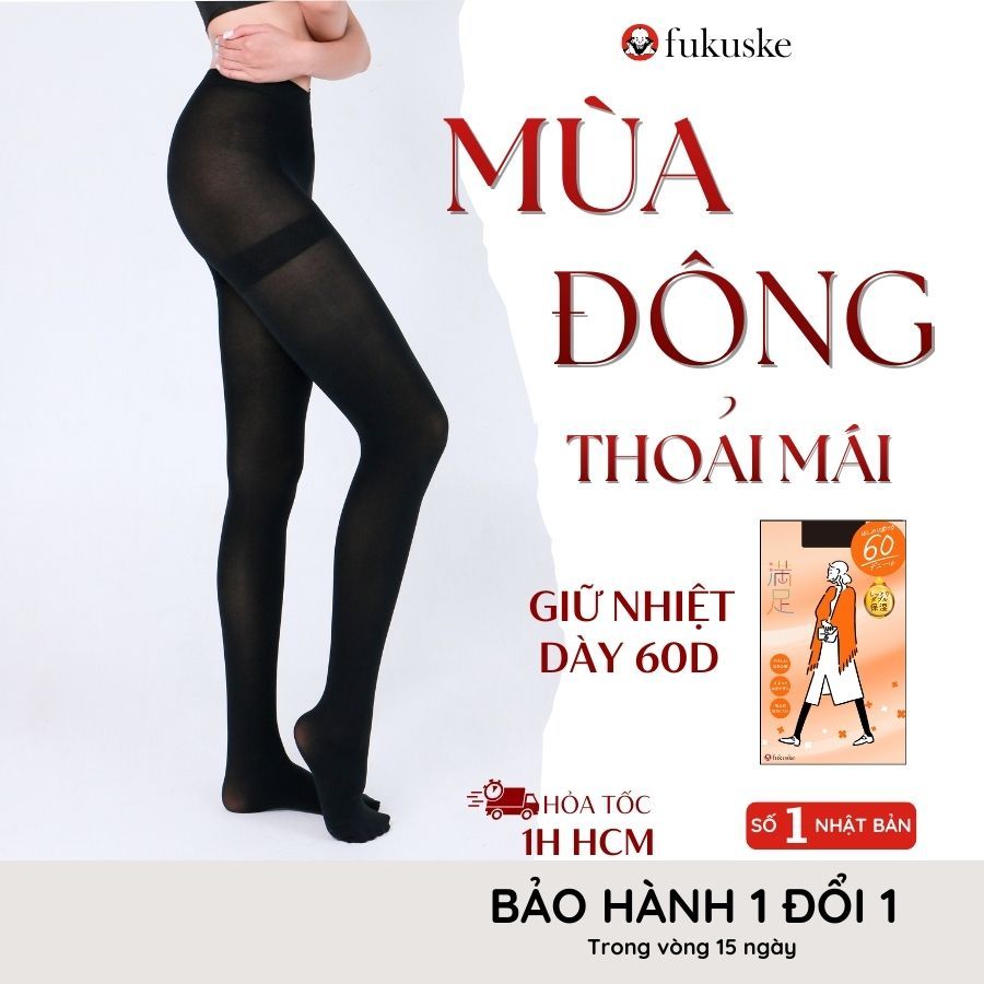 Quần tất nữ Nhật Bản Fukuske độ dày 60D giữ nhiệt đôi chân thích hợp dùng mùa Đông - Fukuske Store