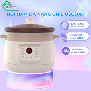 Nồi kho hầm chậm đa năng UNIE USC308, lòng nồi gốm tử sa cao cấp, dung tích 3L, 8 chức năng nấu, bảo hành 12 tháng