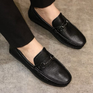 (Giá rẻ tận xưởng) Giầy lười moca nam - chất liệu da PU vân sần - đế cao su có khâu đế bền chắc