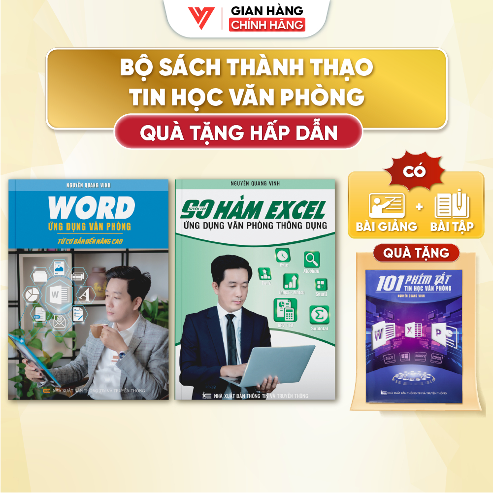 Combo 2 Sách Word Và 90 Hàm Excel Ứng Dụng Tin Học Văn Phòng Thầy Nguyễn Quang Vinh