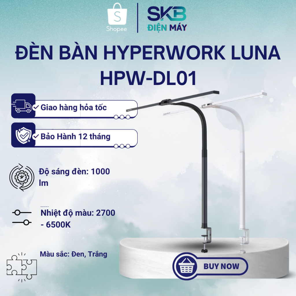 Đèn bàn HyperWork Luna HPW-DL01 - Bảo Hành Chính Hãng 12 Tháng