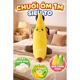 gối ôm gấu bông hình trái chuối 1m