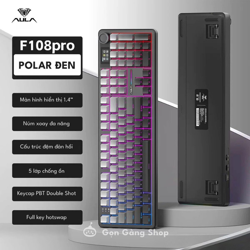 Bàn Phím Cơ Aula F108 Pro | 3 MODE, Led Rgb