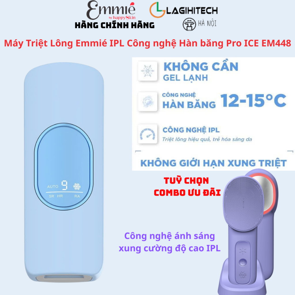 Máy Triệt Lông Emmié IPL Công nghệ Hàn băng Pro ICE EM448-BH 1 Năm-Chính Hãng