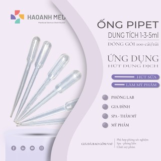 Ống bóp nhỏ giọt Pipet, hút sữa, thí nghiệm, làm mỹ phẩm, dung tích 1ml / 3ml / 5ml