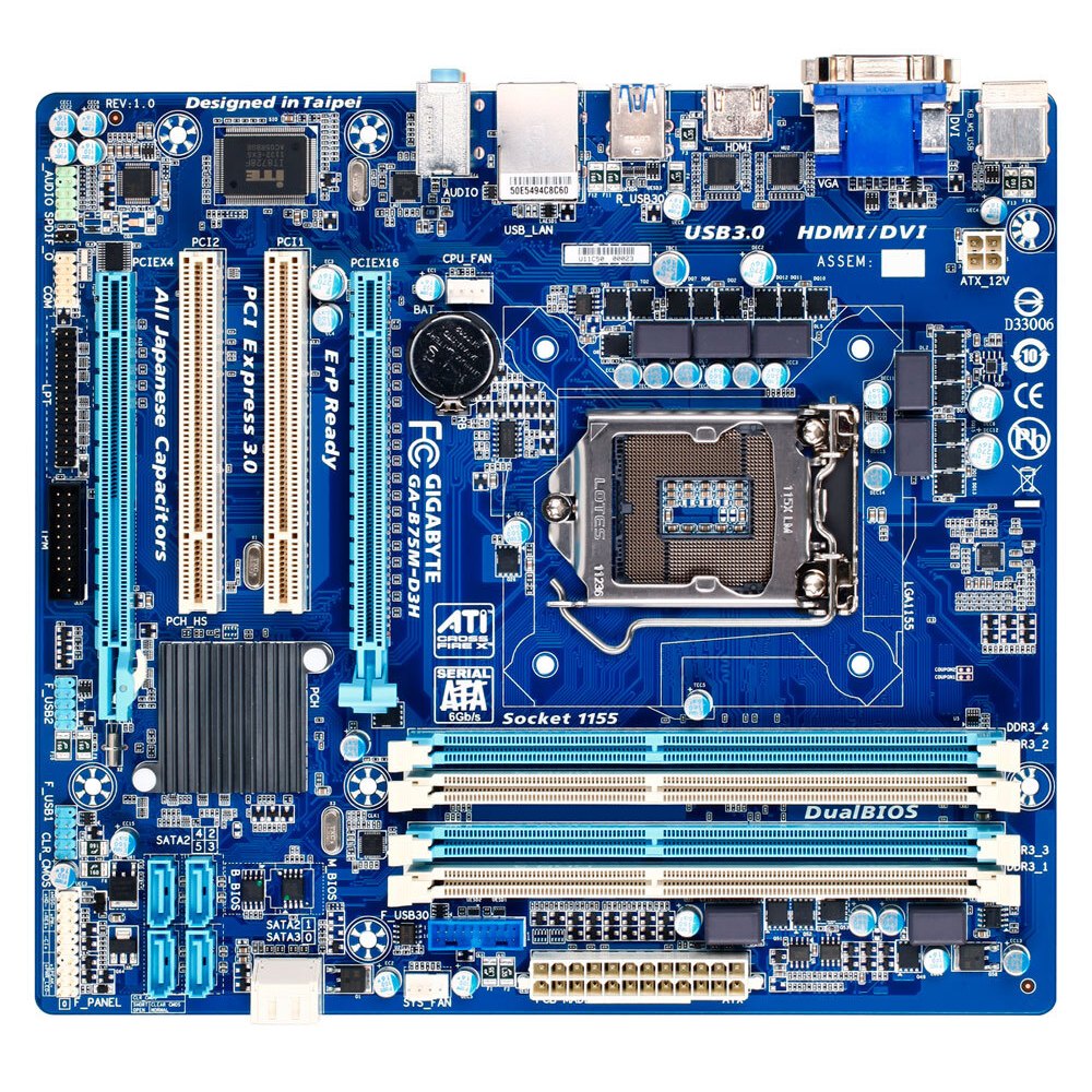 Mainboard Gigabyte GA-B75M-D3H hàng chính hãng