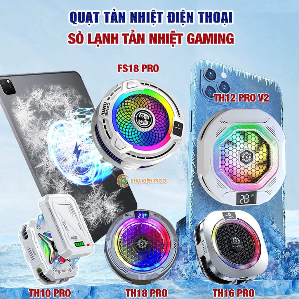 Quạt tản nhiệt điện thoại FS18 / TH12 / TH10 / TH16 / TH18 / CX07 / CX10 / CX15 Quạt sò lạnh từ tính