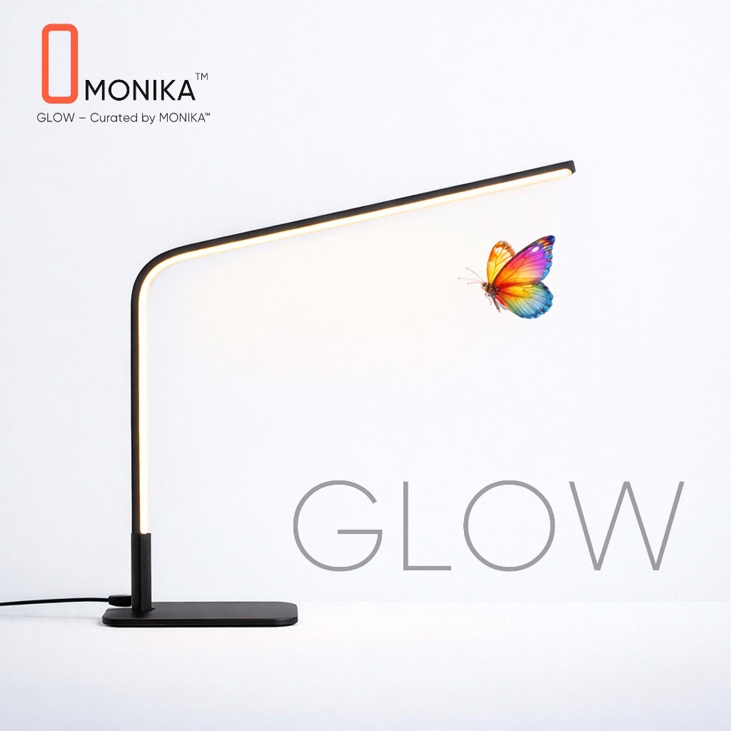 MONIKA GLOW | Đèn Bàn Làm Việc Toàn Phổ - Dải Sáng Chống Cận | L-Shape Minimalist Decor Bàn Làm Việc