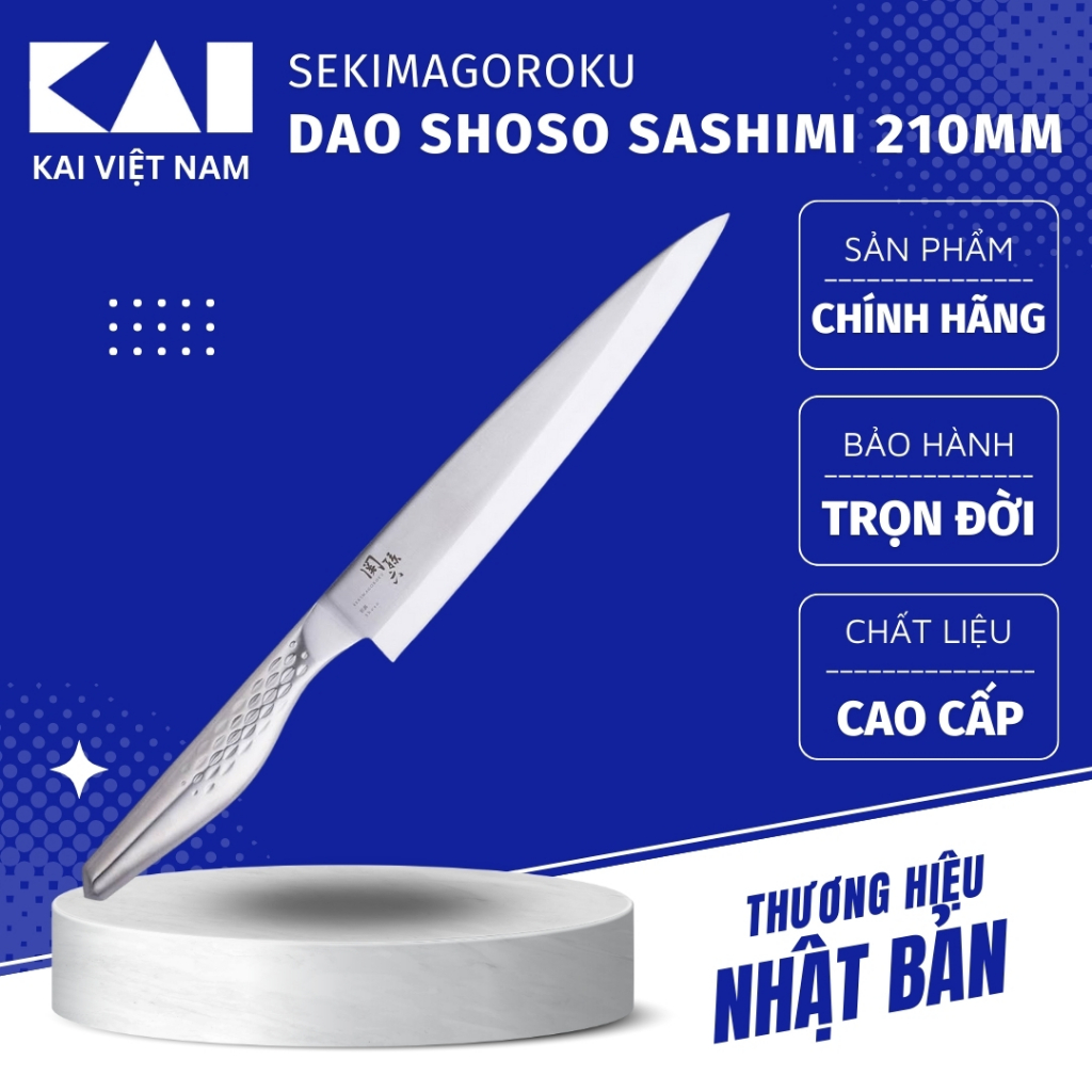 Dao sashimi Nhật KAI Sekimagoroku Shoso Yanagiba Dao tay phải chuyên dụng cho cắt thái sushi sashimi