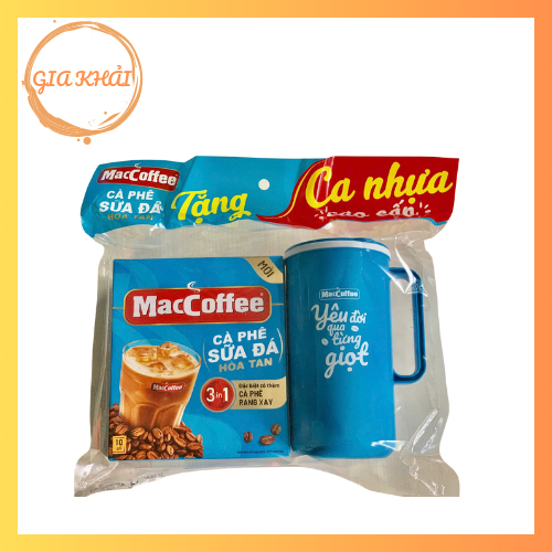Maccoffee Sữa Đá Hoà Tan & Ca Nhựa 2 Lớp Cao Cấp - MacCoffee Cafe Phố ( 10 gói 22gr)