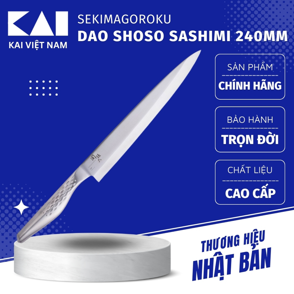 Dao sashimi Nhật KAI Sekimagoroku Shoso Yanagiba Dao tay phải chuyên dụng cho cắt thái sushi sashimi