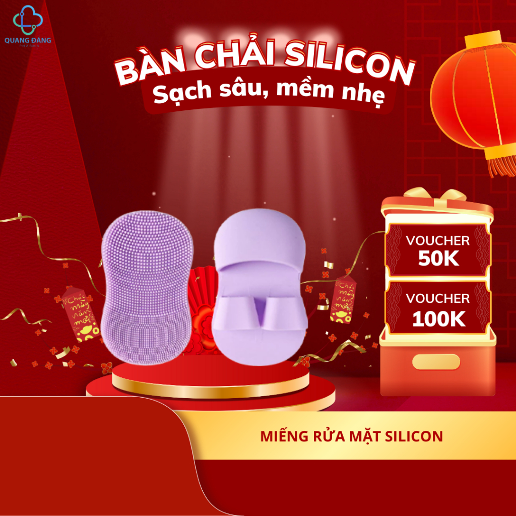 Bàn chải silicon rửa mặt - Miếng rửa mặt silocon gọn nhẹ đa chức năng chăm sóc da mềm mại, loại bỏ mụn đầu đen, thâm