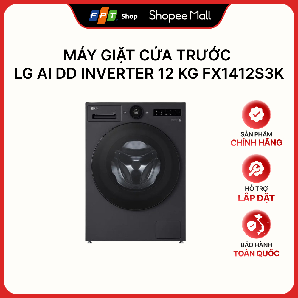 [Hàng chính hãng] Máy giặt cửa trước LG Inverter 12 kg FX1412S3K