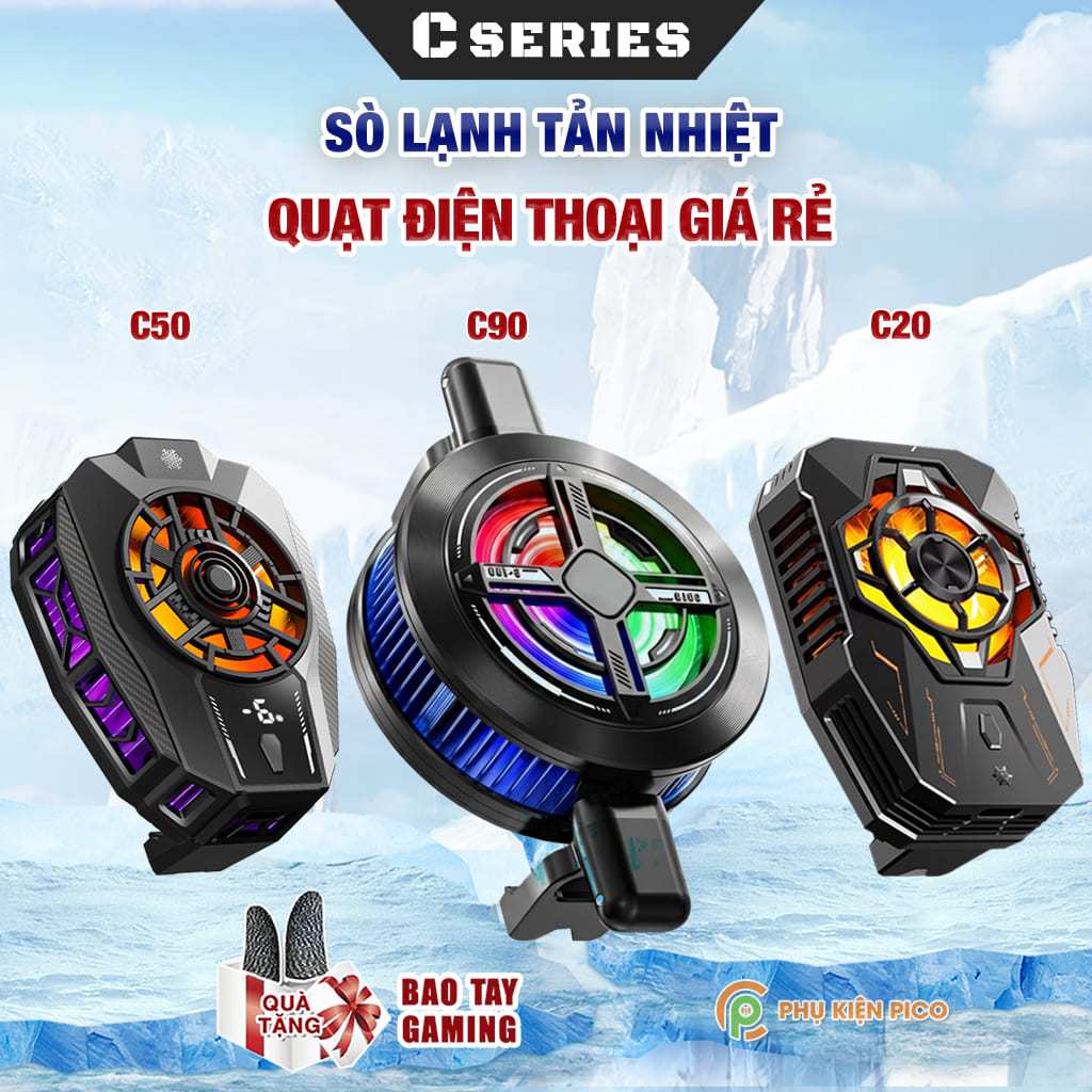 Quạt tản nhiệt điện thoại sò lạnh C20 / C50 / C90 / CX10 Pro AI RGB Led RGB Gaming thế hệ mới đóng b