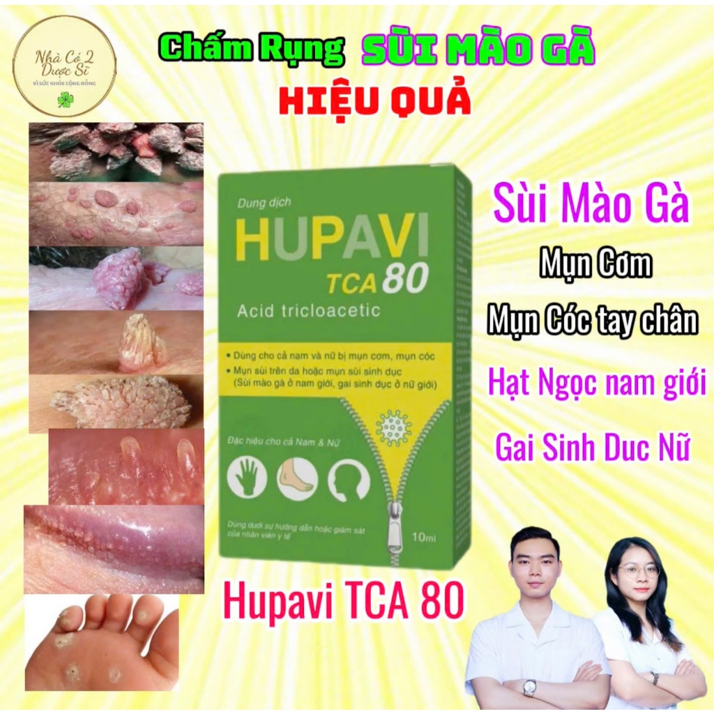 [Che Tên] Chấm Rụng Sùi Hupavir TCA 80 Lọ 10ML - Chấm Rụng Sùi, Mụn Cơm, Mụn Cóc, Gai Sd, Chuỗi Hạt 