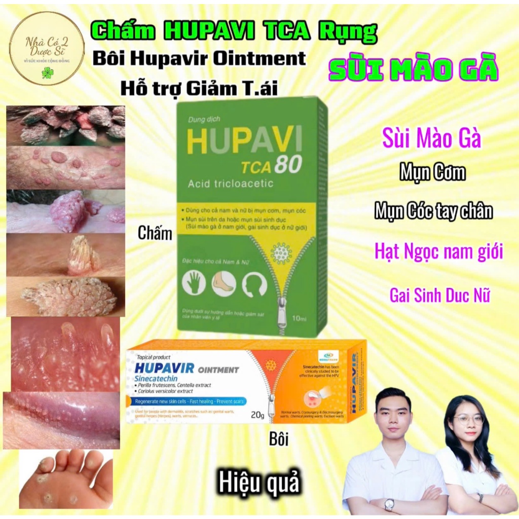 [Che Tên] Chấm Bôi Rụng Sùi Hupavir TCA, Hupavir Ointment 20g - Hàng Chính Hãng Tăng Đề Kháng Cho Na