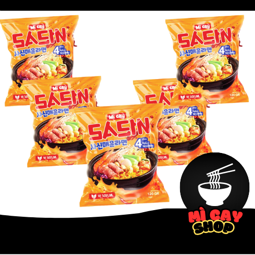 Combo 5 gói Mì cay Sasin vị soyum - Kèm 5 gói ớt độ