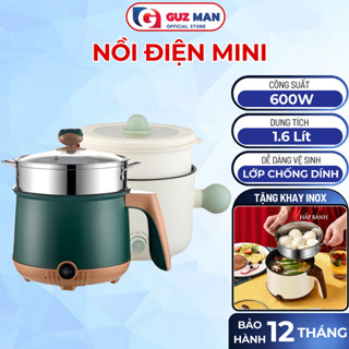 Nồi Lẩu Điện Mini Nấu Mì 2 Tầng  Kèm Giá Hấp Đa Năng, Nướng, Luộc, Chiên, Chống Dính Tiện Lợi