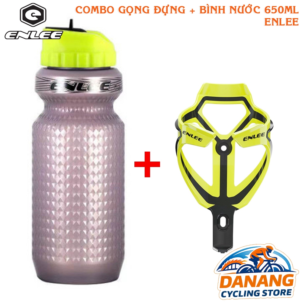 Combo Gọng Rọ + Bình Nước Xe Đạp ENLEE 650ml – Nhựa An Toàn
