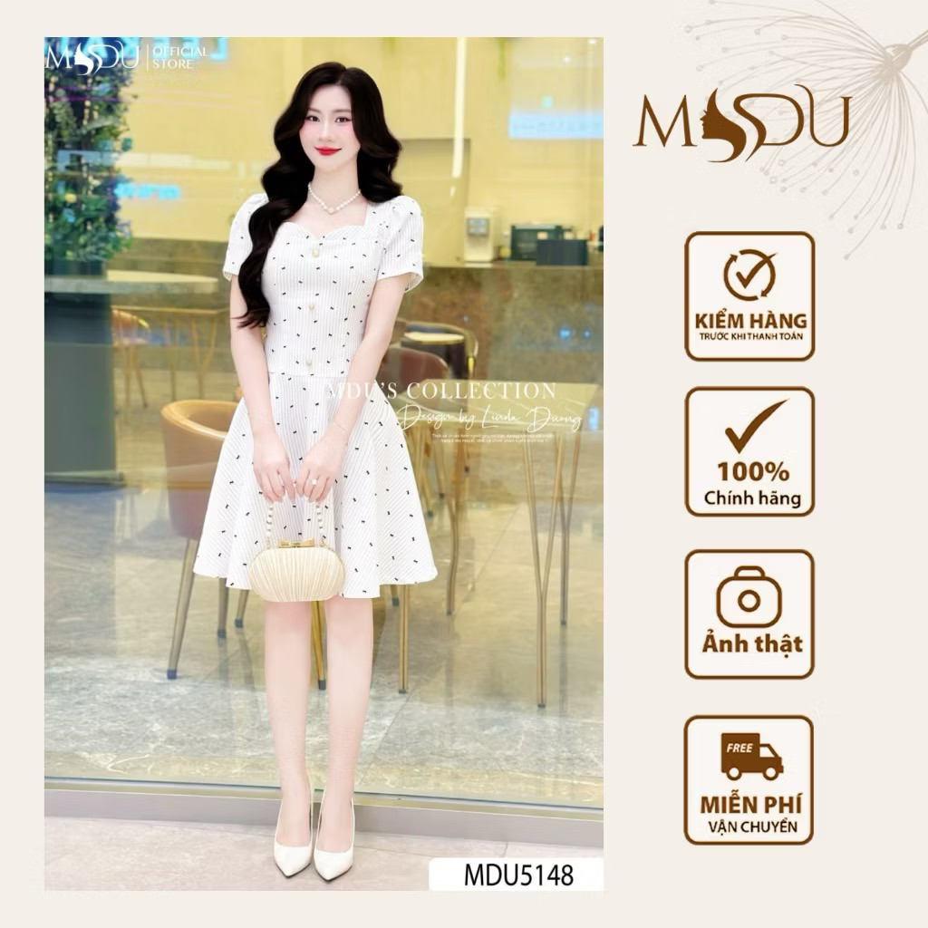Váy Thiết Kế MDU5148 Kate Nhật Dáng Xòe Ngắn Trẻ Trung Tôn Vóc Dáng Thanh Lịch Từ MDU