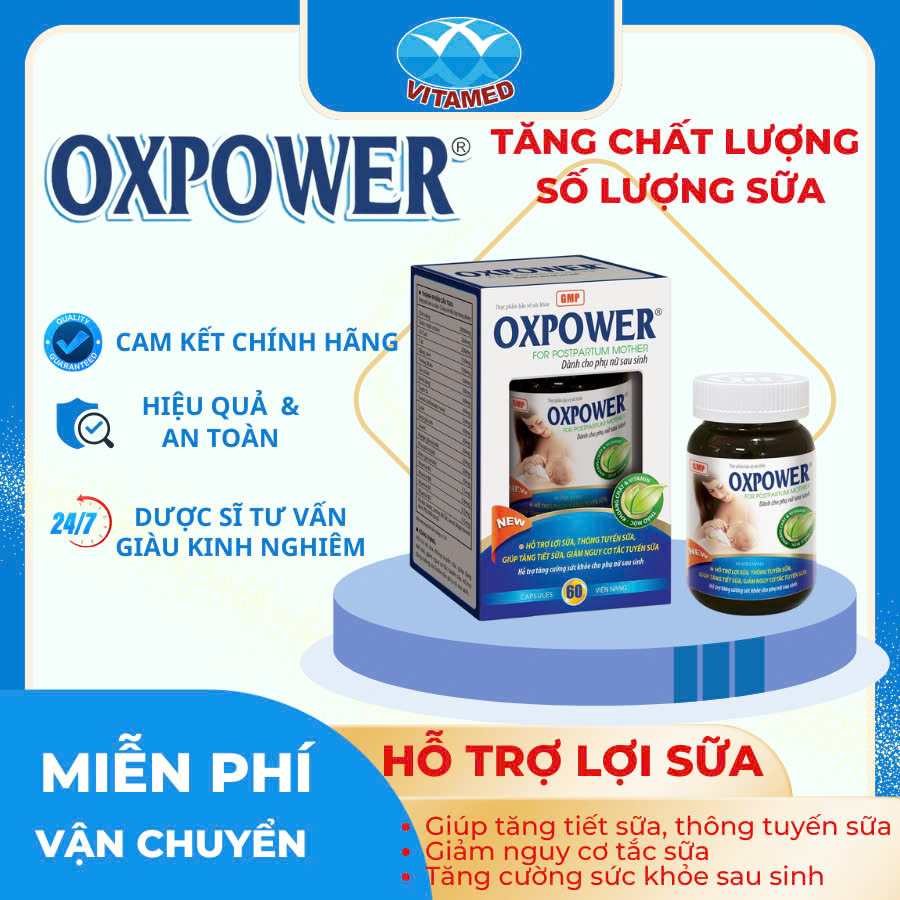 Lợi Sữa Oxpower - Tăng Chất và Lượng Sữa Mẹ Hộp 60 Viên