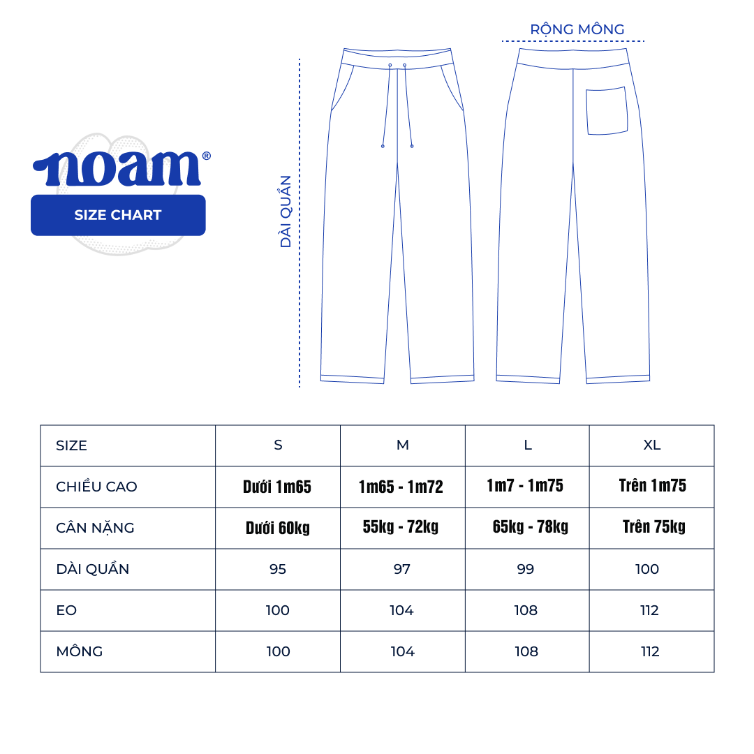 Bảng quy đổi kích cỡ NOAM