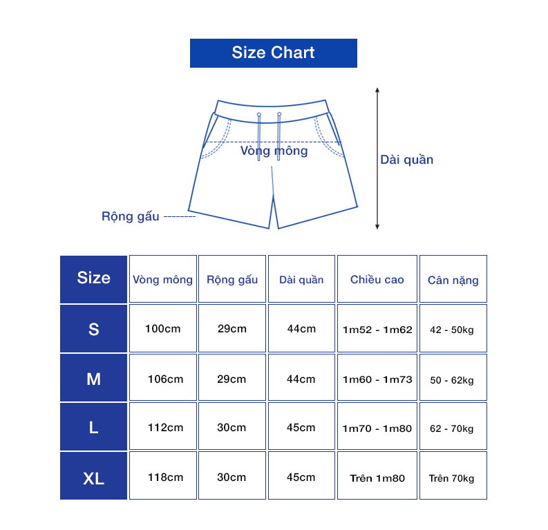 Bảng quy đổi kích cỡ NOAM