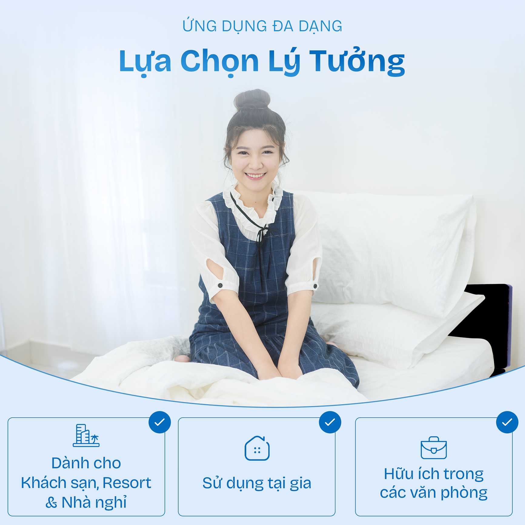 Thiết kế xếp gọn dễ dàng dành cho không gian nhỏ, phòng khách sạn