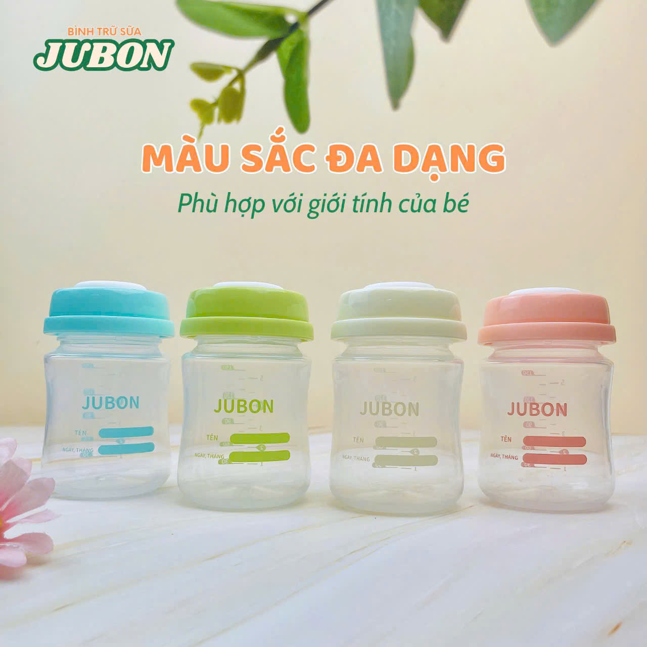 Set 3 trữ hộp trữ sữa Jubon