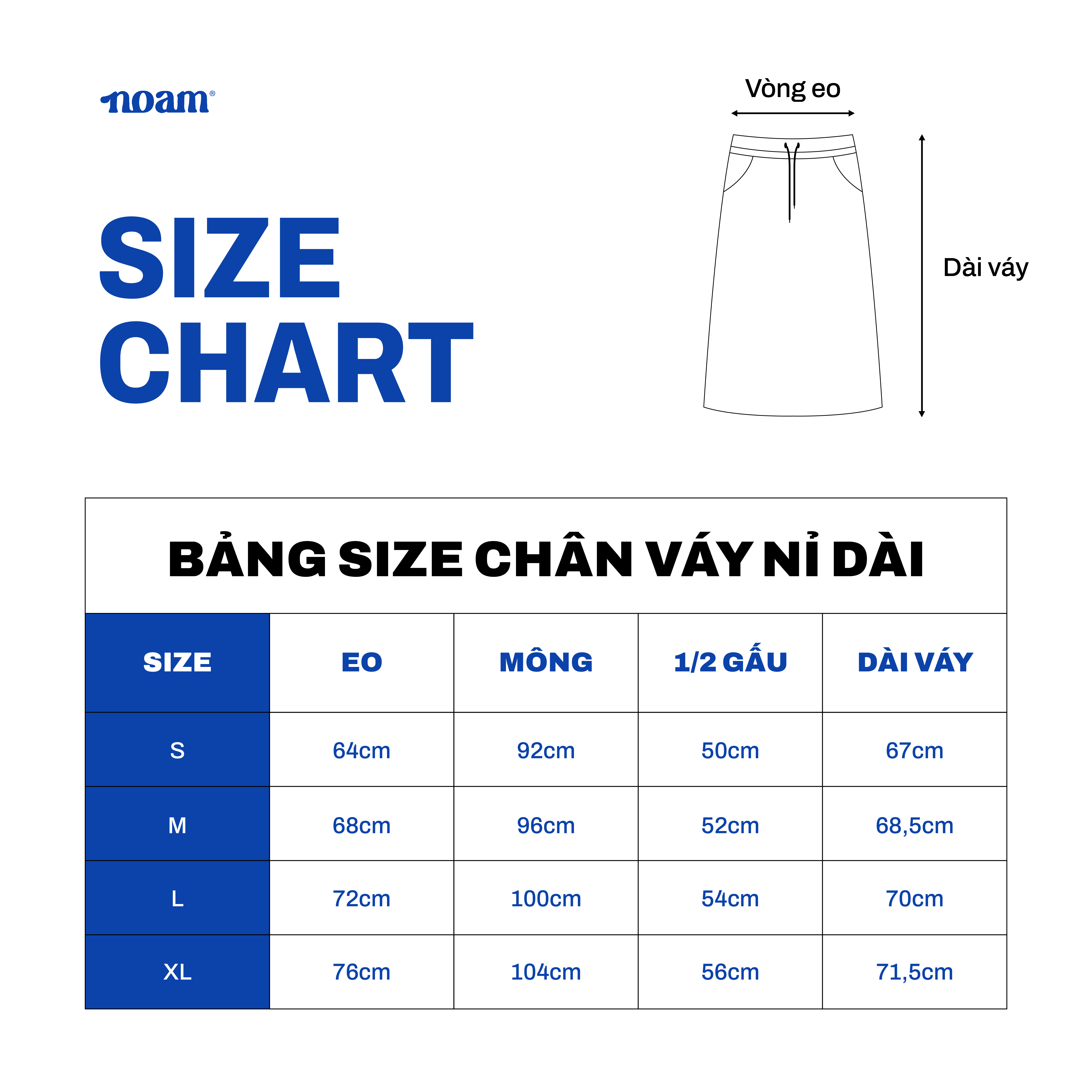 Bảng quy đổi kích cỡ NOAM