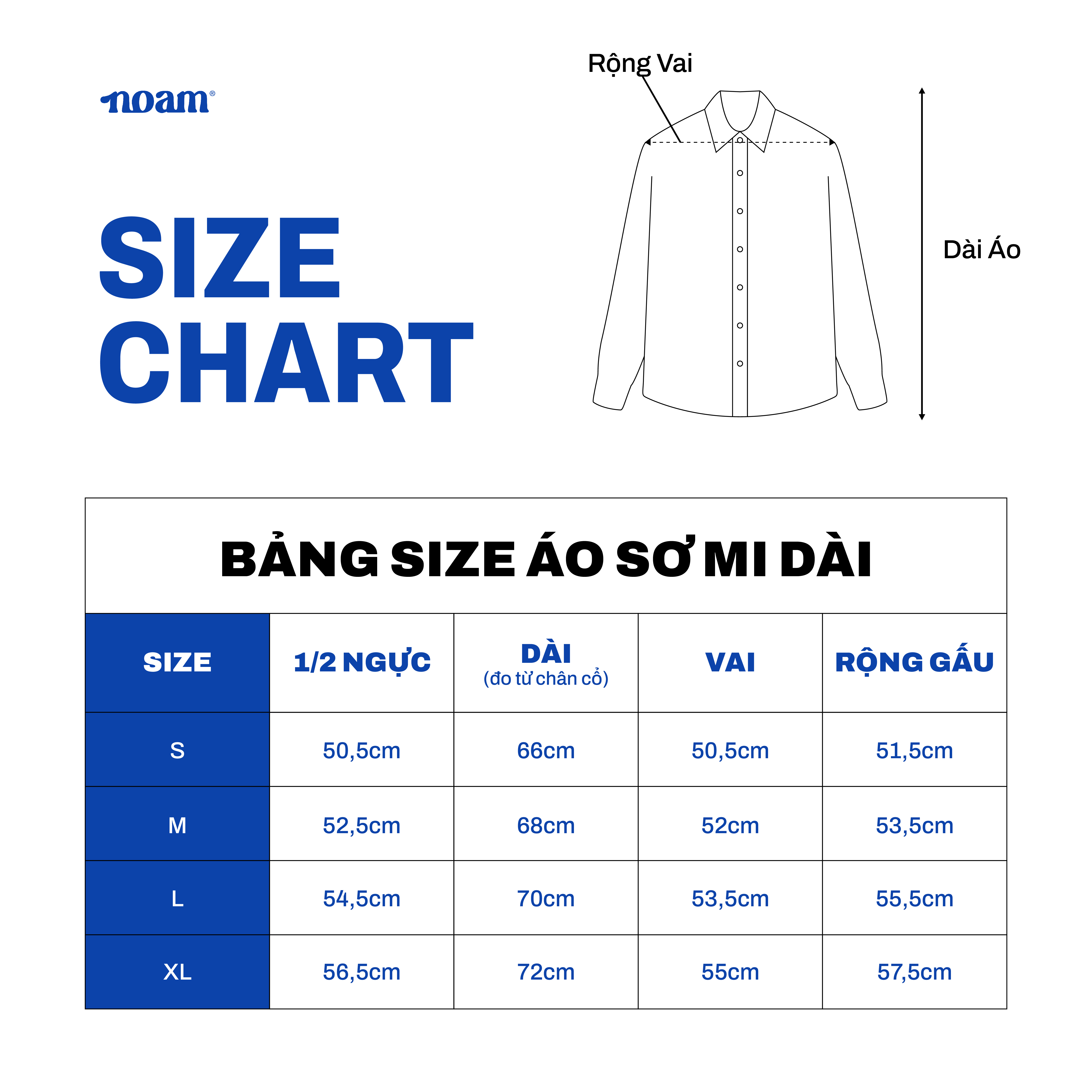 Bảng quy đổi kích cỡ NOAM