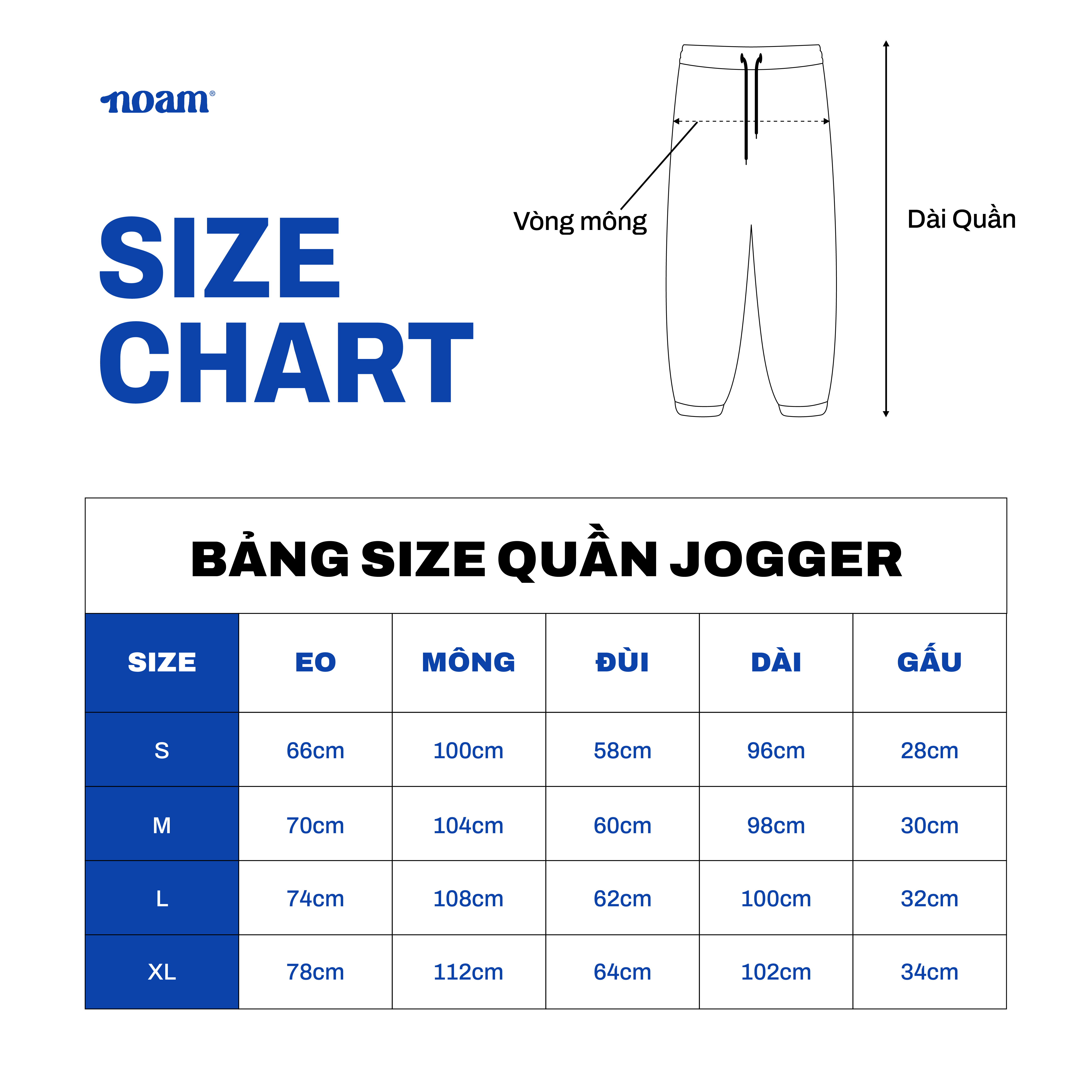 Bảng quy đổi kích cỡ NOAM