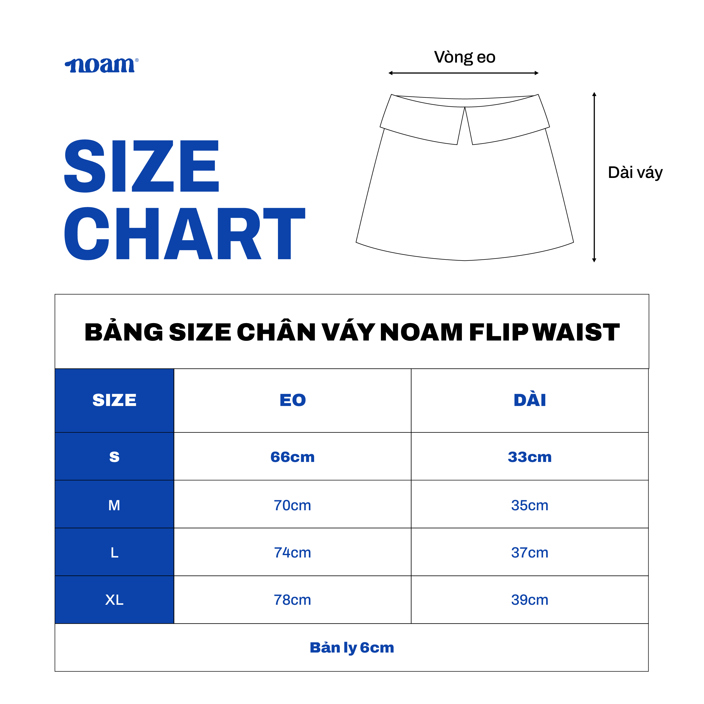 Bảng quy đổi kích cỡ NOAM