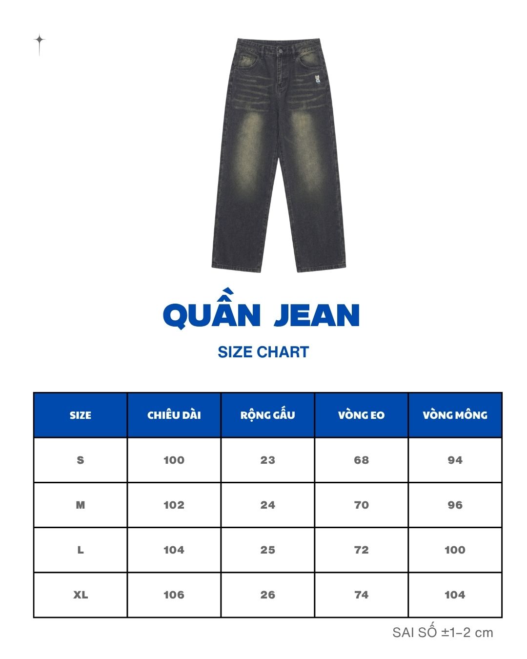Bảng quy đổi kích cỡ NOAM